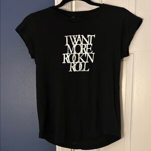 Zadig & Voltaire Skinny Rock “I want more rock ‘n roll”Black Graphic T-Shirt